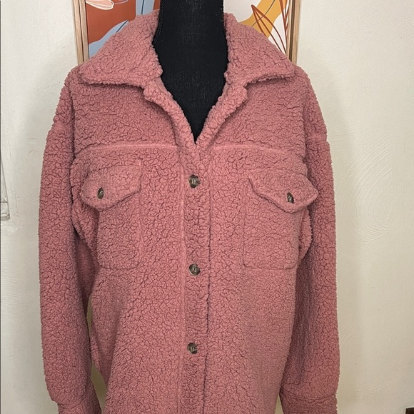 32 Degrees Sherpa Teddy Jacket Dusty Rose Size XS/S - Picture 2 of 7